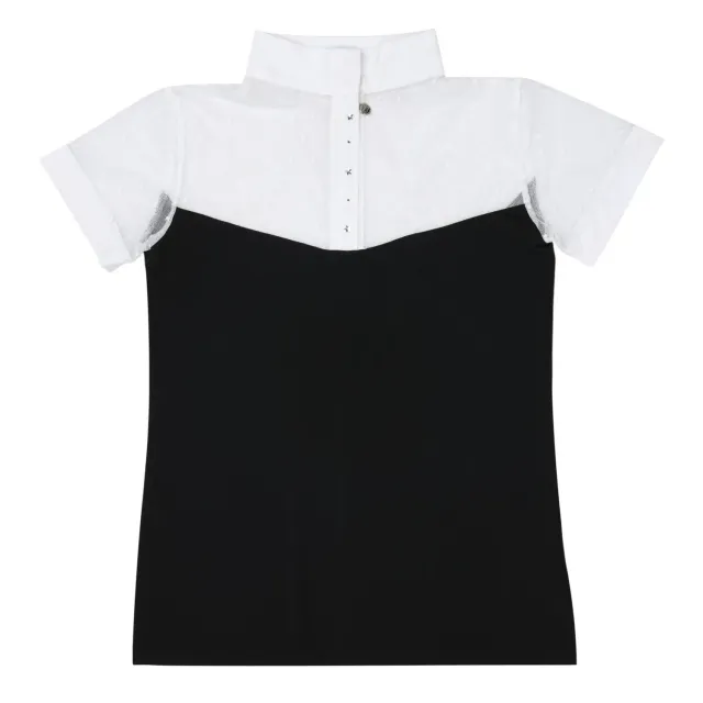 Dapplebay Shine On wedstrijdshirt korte mouw Black/White mesh