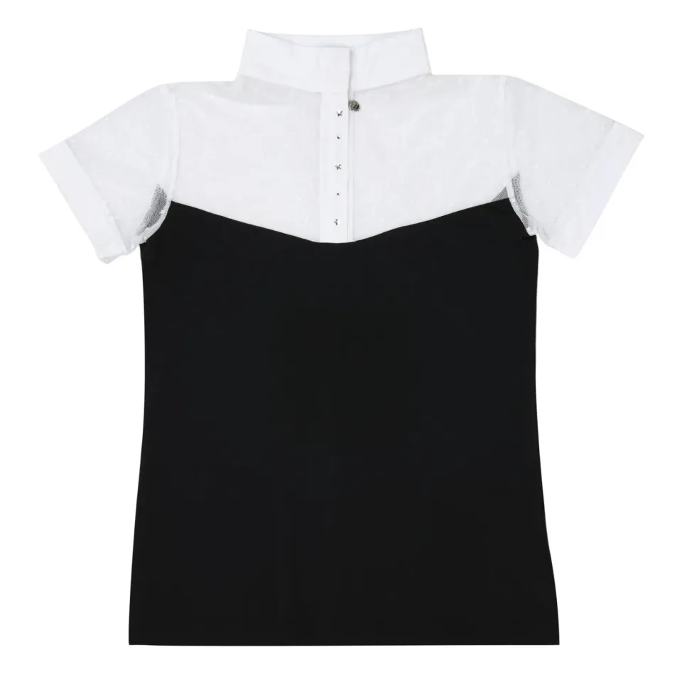 Dapplebay Shine On wedstrijdshirt korte mouw Black/White mesh