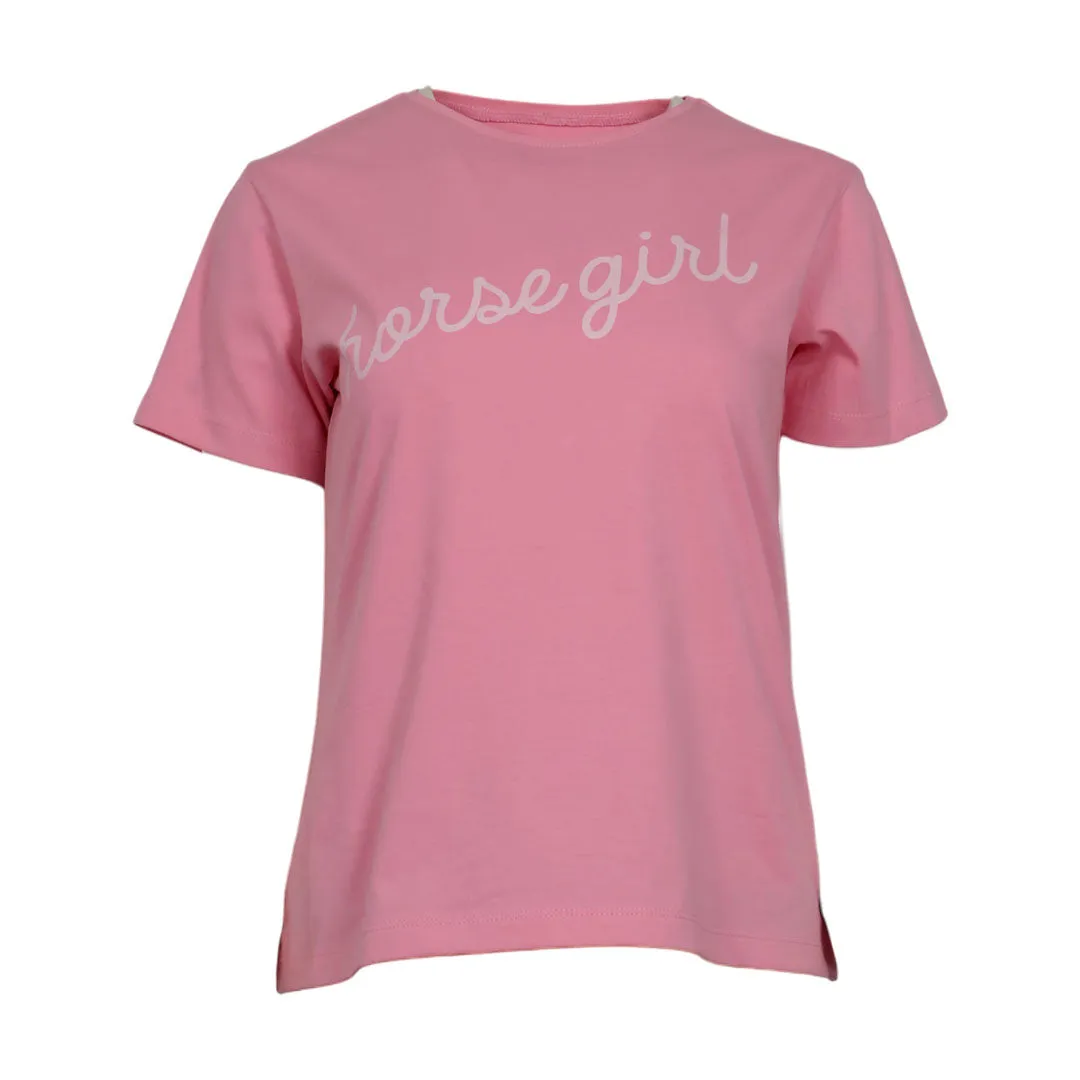 Dapplebay Horse Girl T-shirt ballet pink katoen boxy