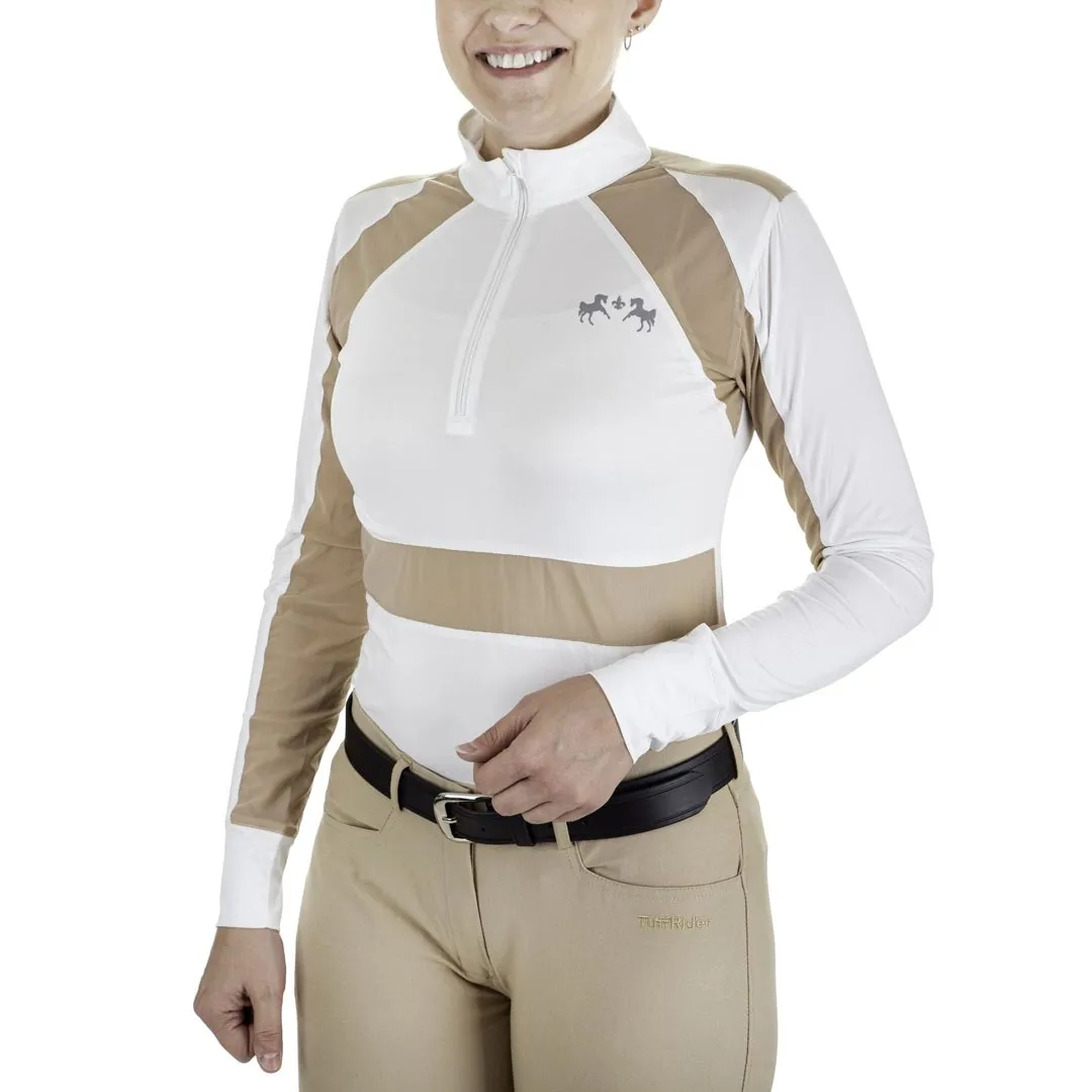 Equine Couture Nicolette showshirt lange mouw White Safari UV