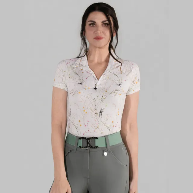 Dapplebay Dragonfly Meadow rijshirt 1/4 zip lichtroze
