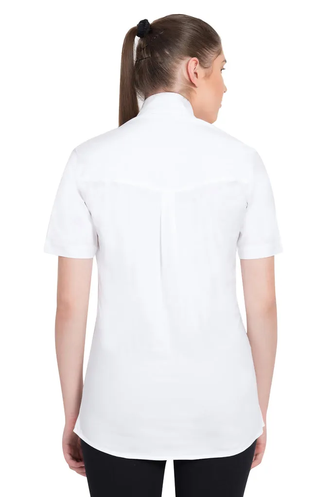 TuffRider Starter dames wedstrijdshirt korte mouw wit
