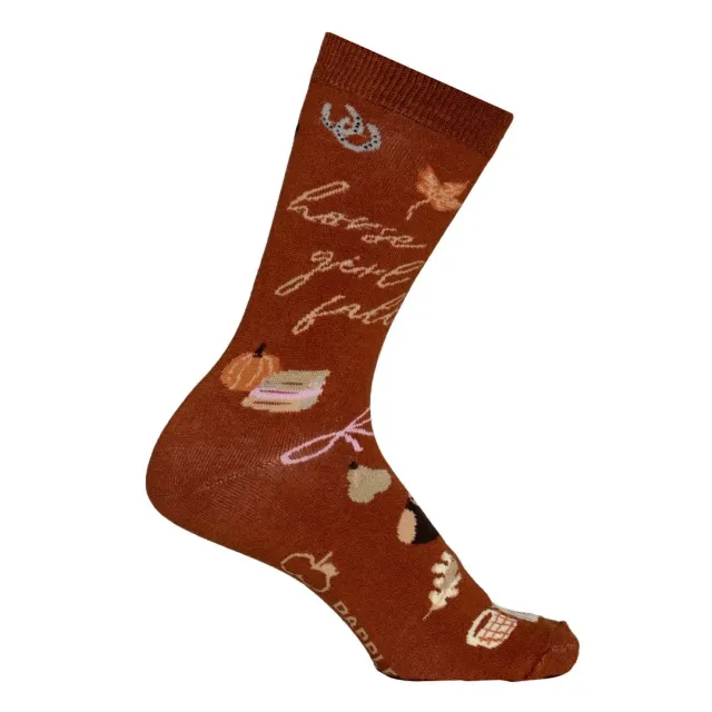 Dapplebay Horse Girl Fall sokken brick STD herfstprint
