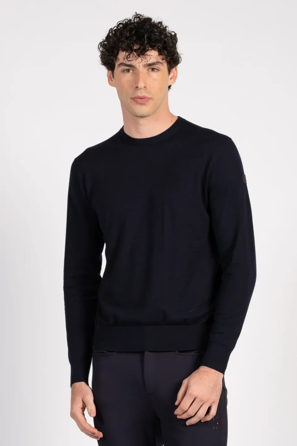 Vestrum Etanim heren trui navy ronde hals elegant