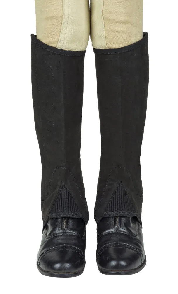 TuffRider Saratoga kinder half chaps zwart synthetisch