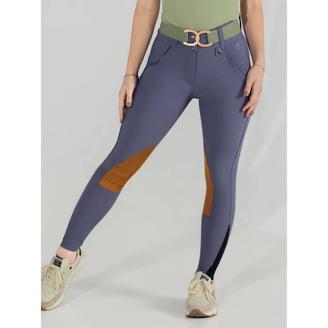 Dapplebay Sport Suede Knee Patch rijbroek paars compressie
