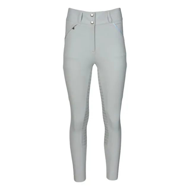 Dapplebay Gingham Compression rijbroek full seat lichtgrijs