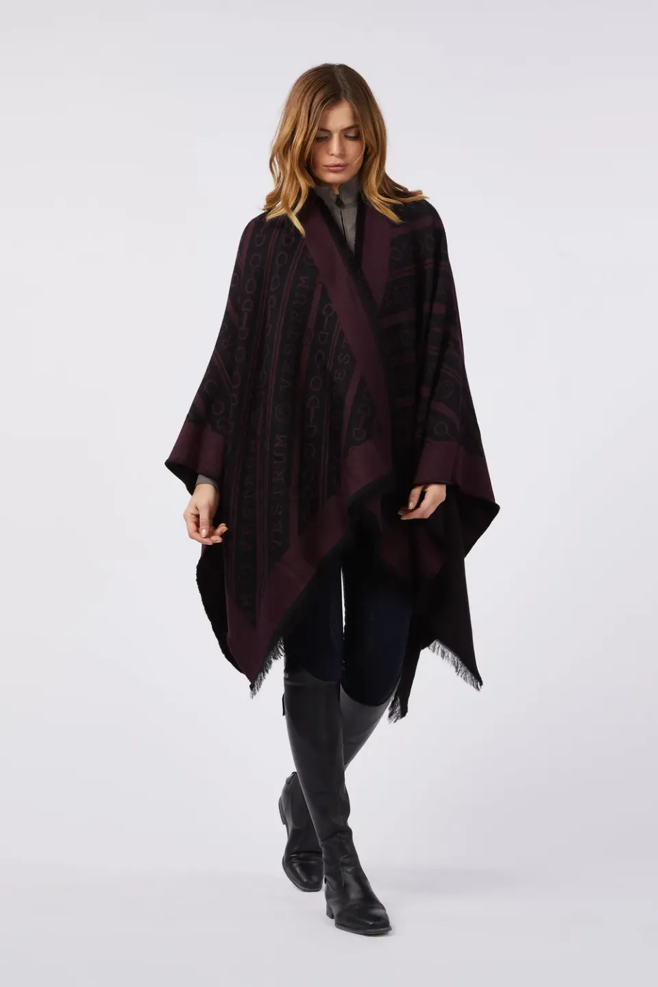 Vestrum Pedraces cape zwart jacquard one size