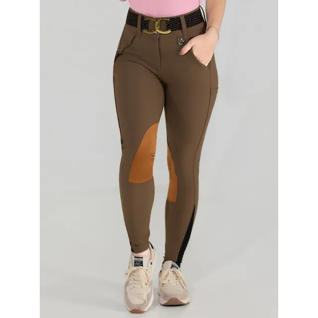 Dapplebay Sport Suede Knee Patch rijbroek Chestnut