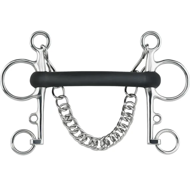HS Sprenger Pelham bit 18 mm rubber stang 125 mm zacht
