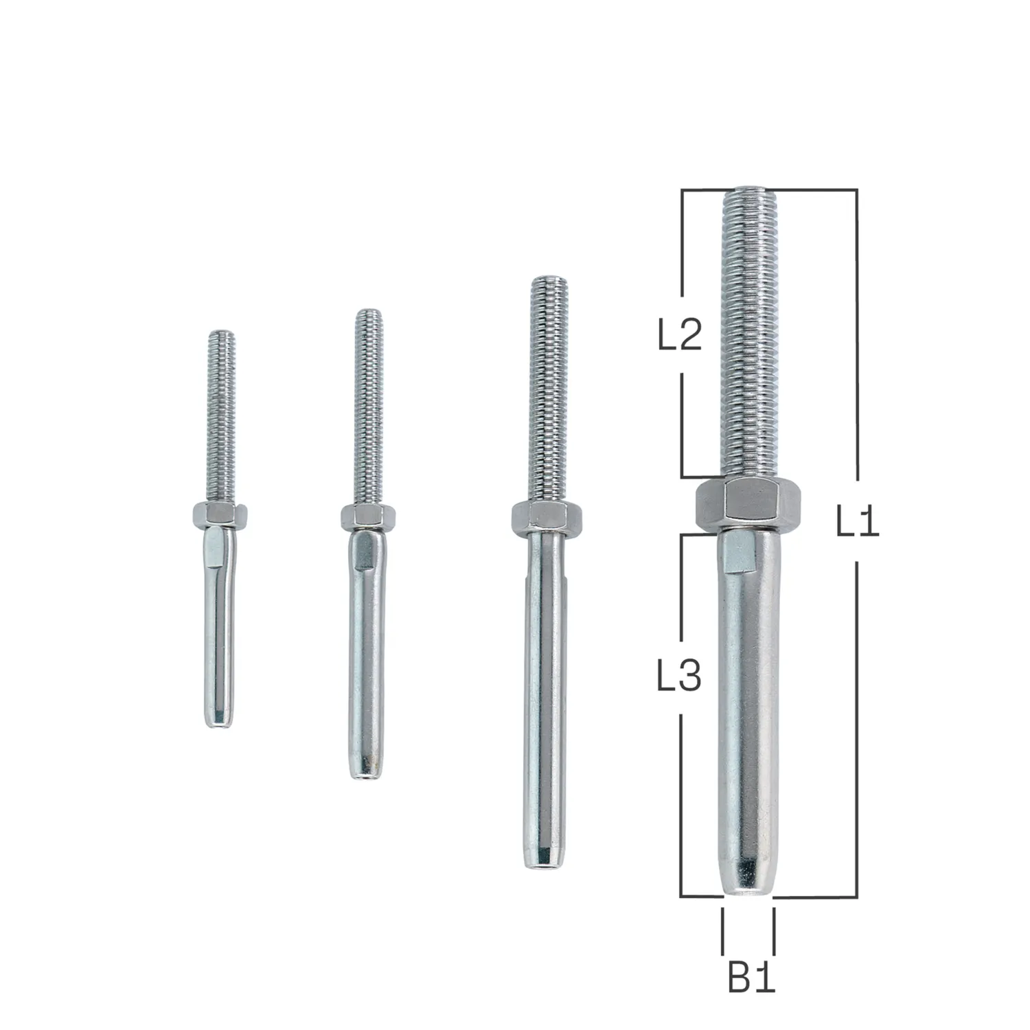 Herm Sprenger schroefterminal rechts rvs M5 72 mm