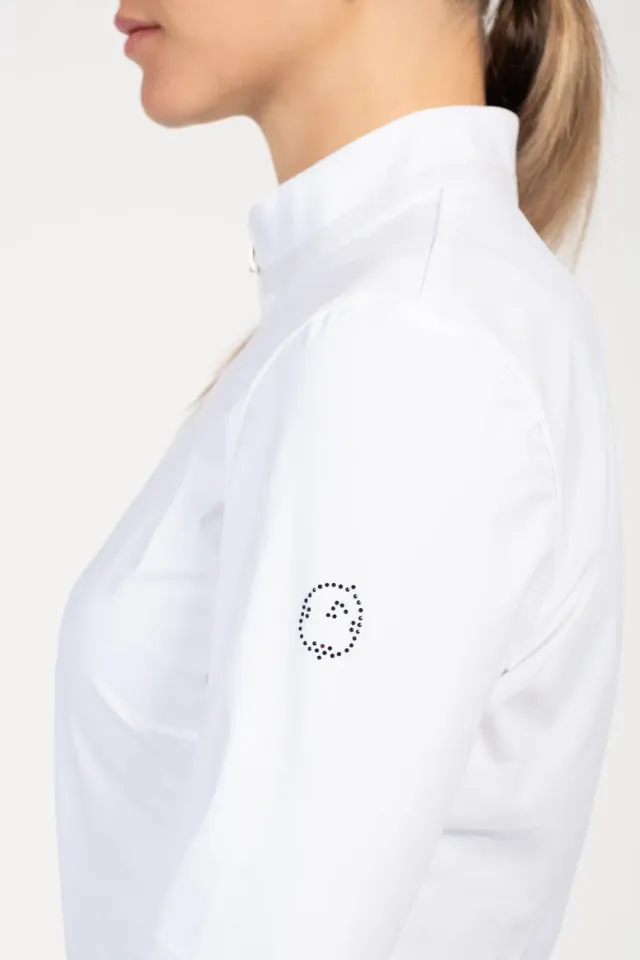 Vestrum Izar wedstrijdshirt dames wit lange mouw strass