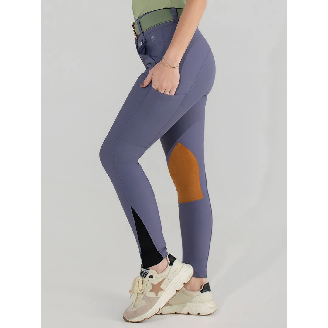 Dapplebay Sport Suede Knee Patch rijbroek paars compressie