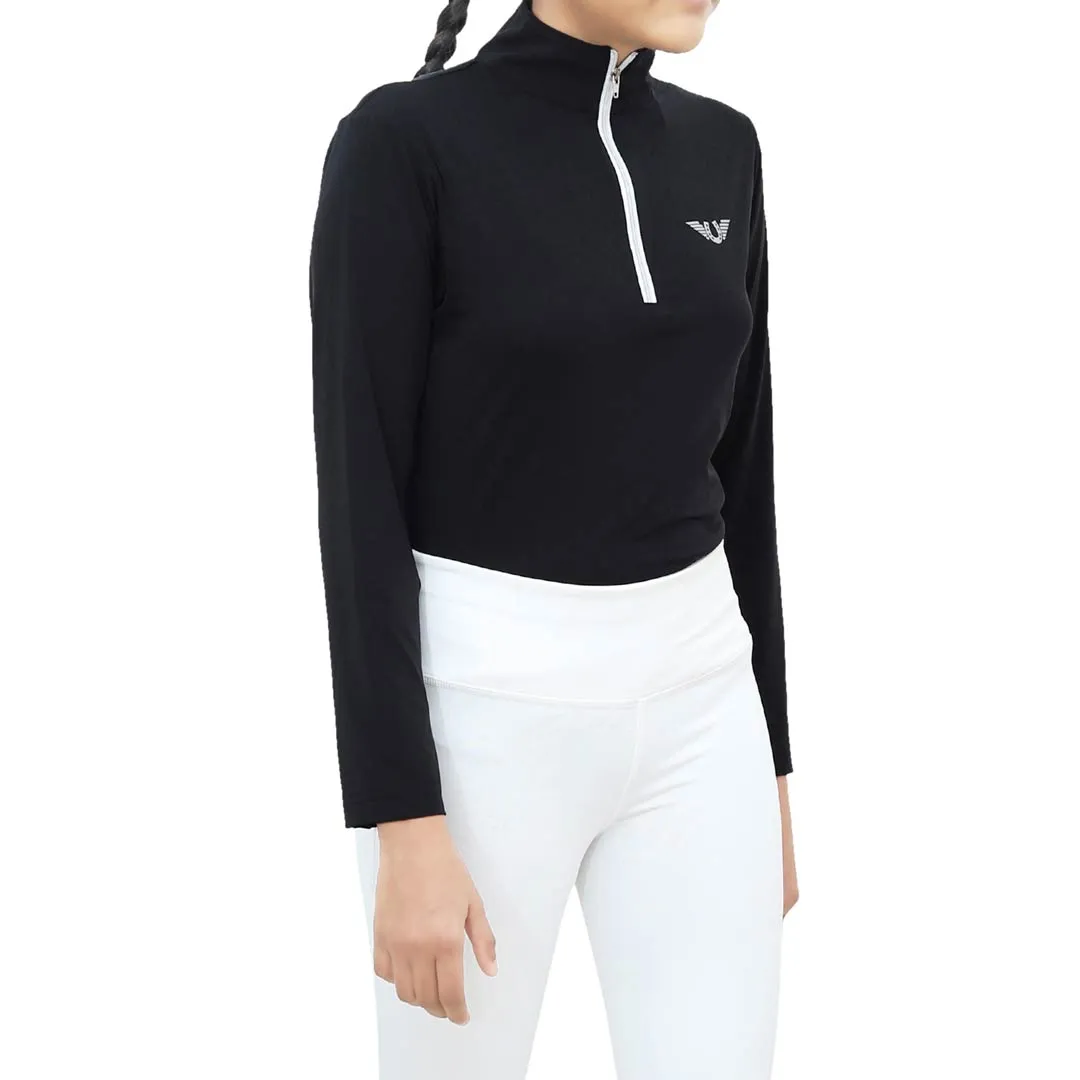 TuffRider Kirby Icefil zonneshirt zwart kids UPF50