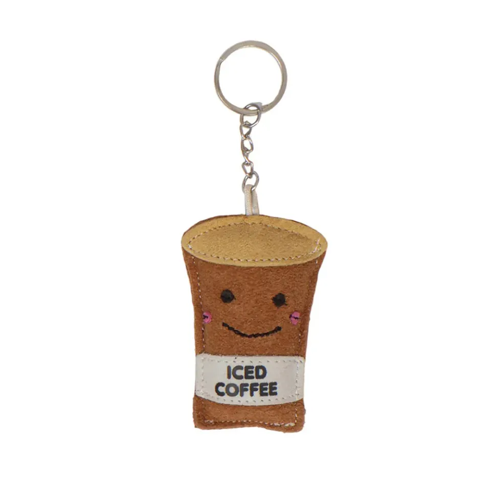 TuffRider Iced Coffee sleutelhanger beige suède