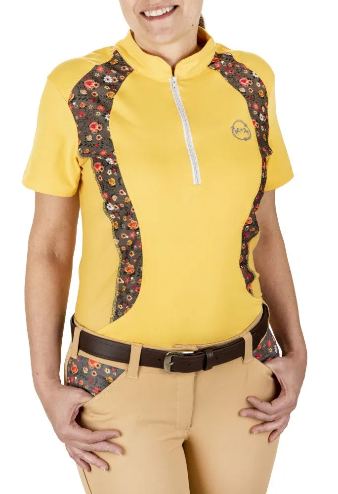 EcoRider Shelby dames sportshirt korte mouw bloemen