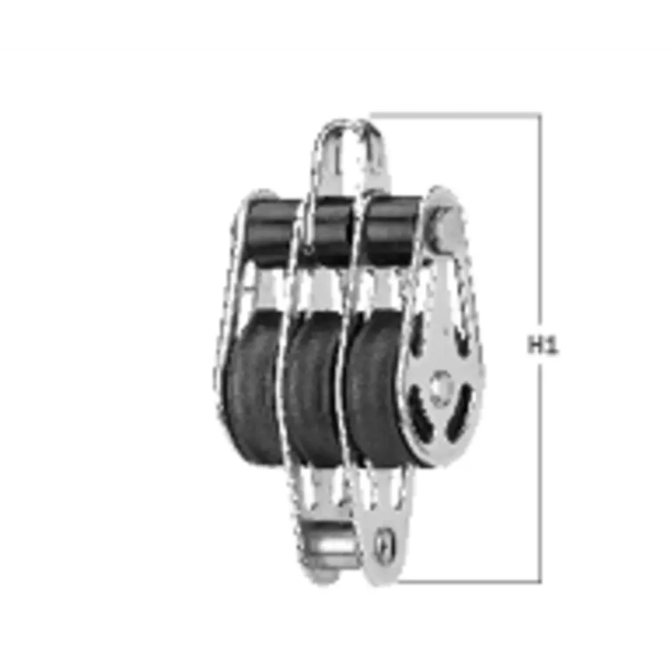 Herm Sprenger Glijlager-Blok 6mm 3-Rollen RVS