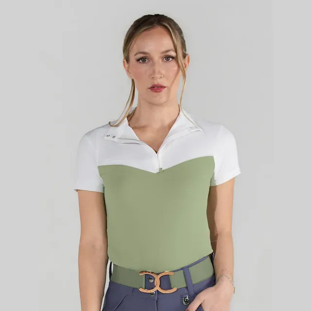 Dapplebay Lady 1/4 Zip showtop wit verkoelend korte mouw