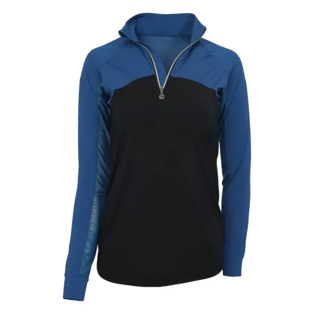 Dapplebay Lady Rijshirt 1/4 Zip Navy/Black Ice-Feel