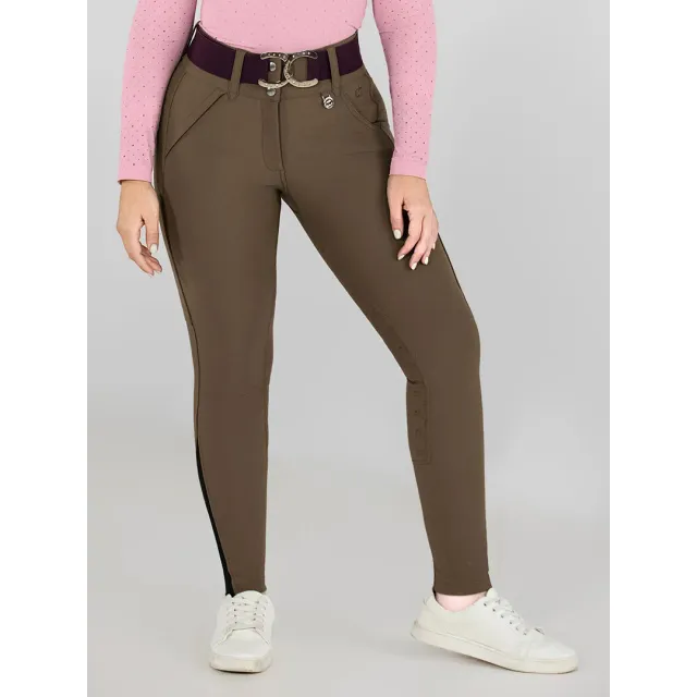 Dapplebay Sport rijbroek full seat Chestnut compressie 34