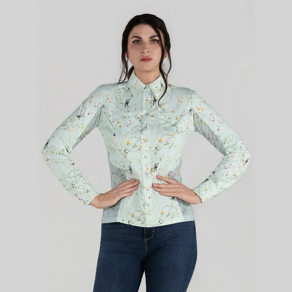 Dapplebay Dragonfly Meadow western rijshirt groen
