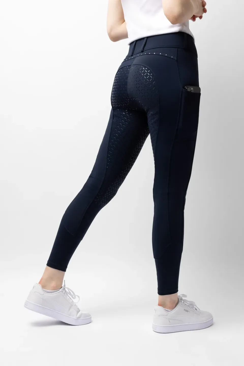 Horze Macy thermo rijbroek full grip blauw 42