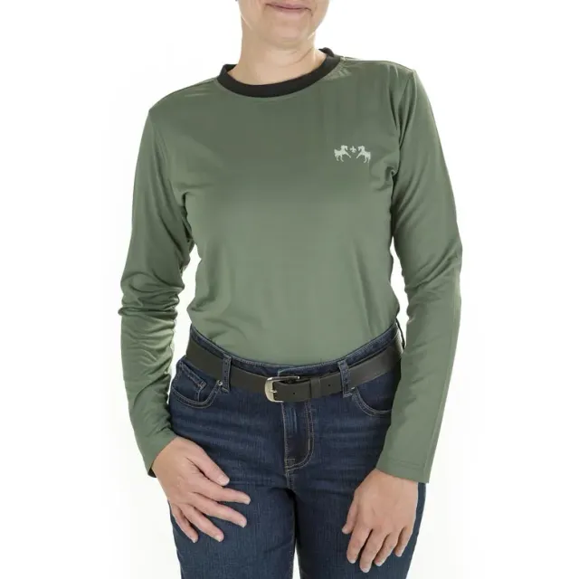 Equine Couture Equilibrium shirt Duck Green lange mouw stretch