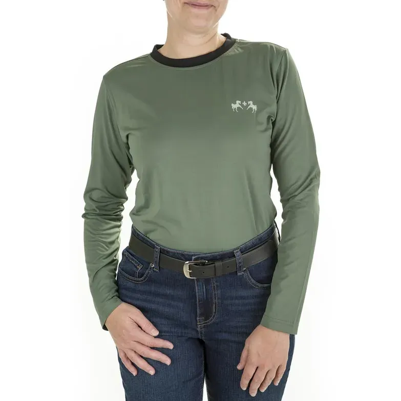 Equine Couture Equilibrium shirt Duck Green lange mouw stretch