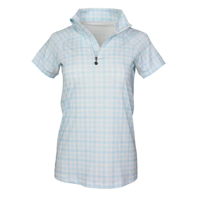 Dapplebay Gingham 1/4 Zip rijtop blauw/wit