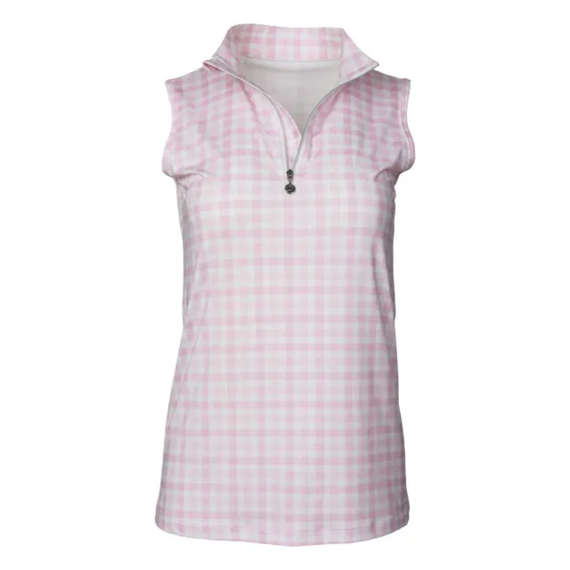 Dapplebay Gingham mouwloze rijtop roze/wit XL