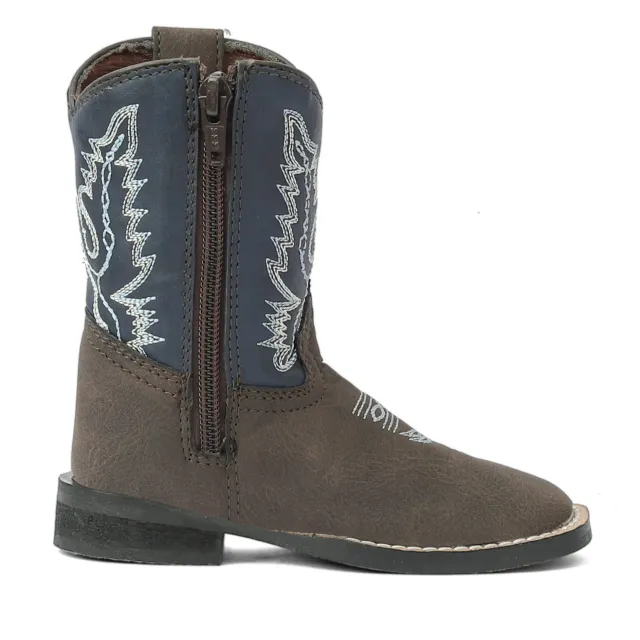 TuffRider Acadia peuter western laars bruin square toe
