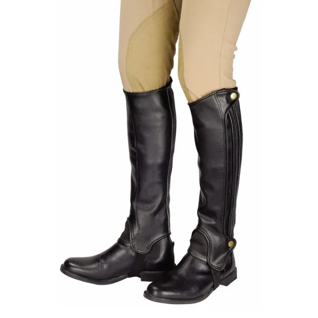 TuffRider Grippy Grain half chaps tall zwart