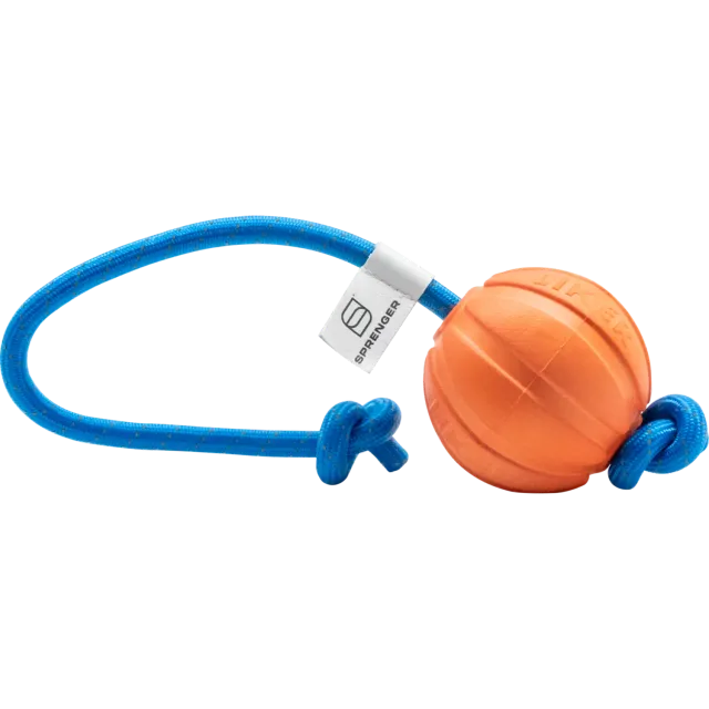 HS Sprenger 58198-4 speelbal aan touw oranje 5 cm