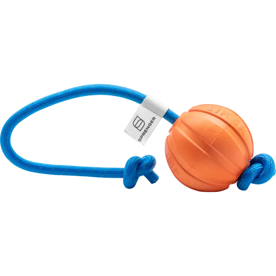 HS Sprenger 58198-4 speelbal aan touw oranje 5 cm