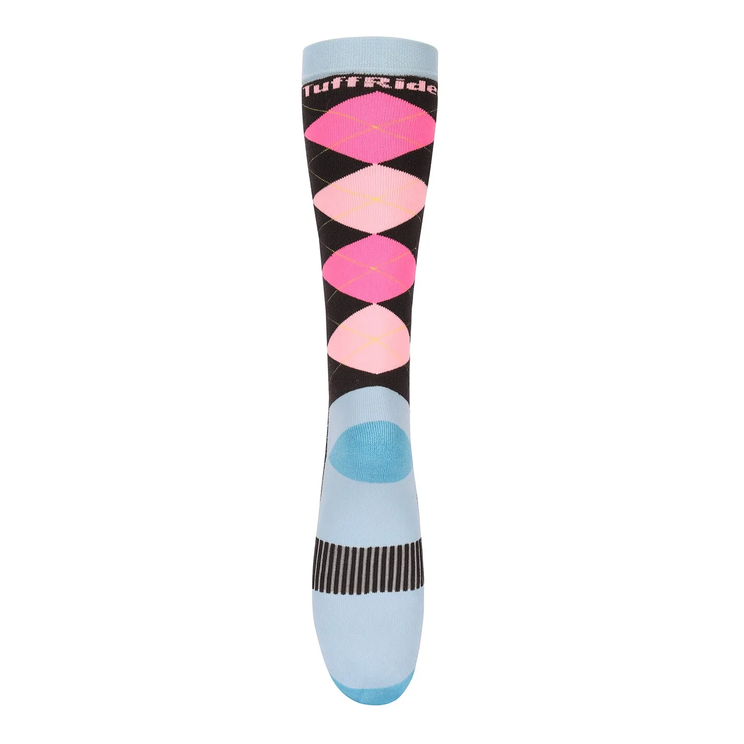 TuffRider Neon Winter Argyle paardrijsokken neon peach dik