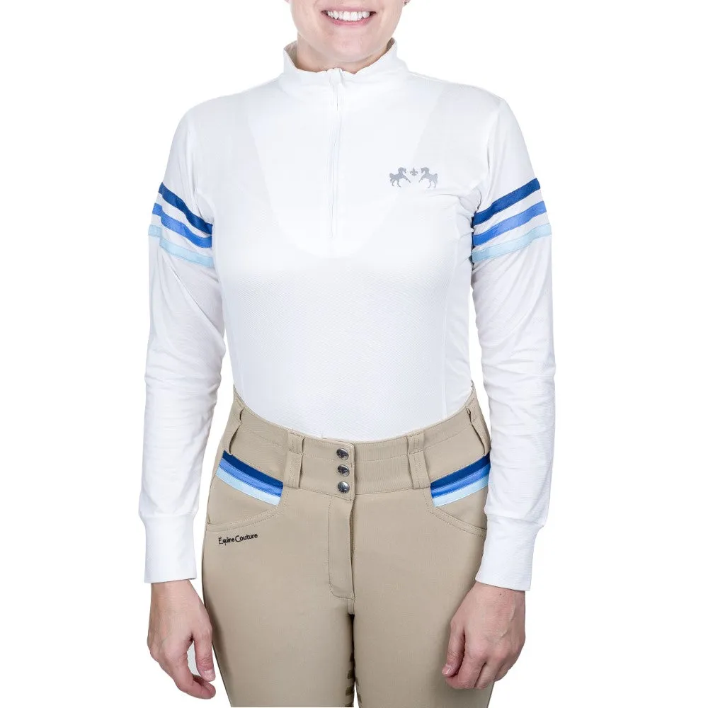 Equine Couture Gradient wedstrijdshirt wit-rood lange mouw