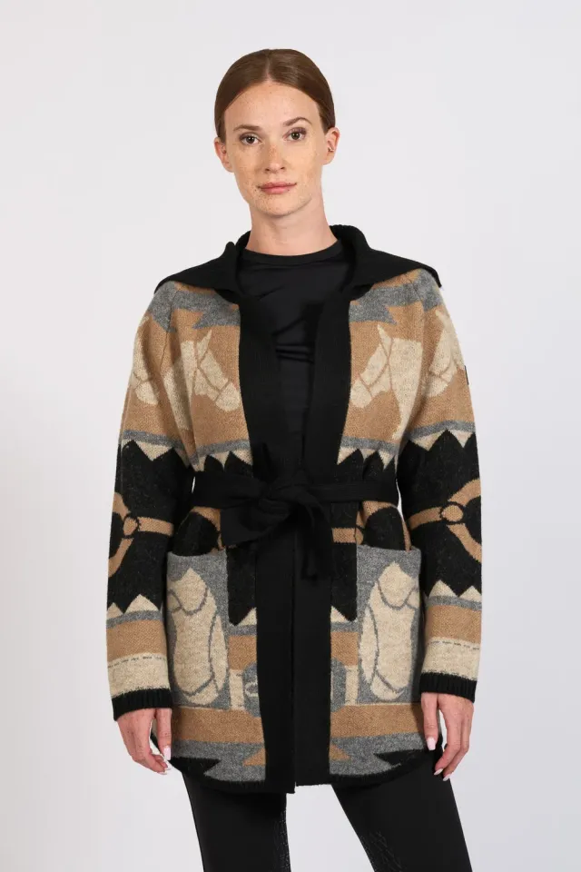 Vestrum Kiel vest dames Black camel met riem all-over