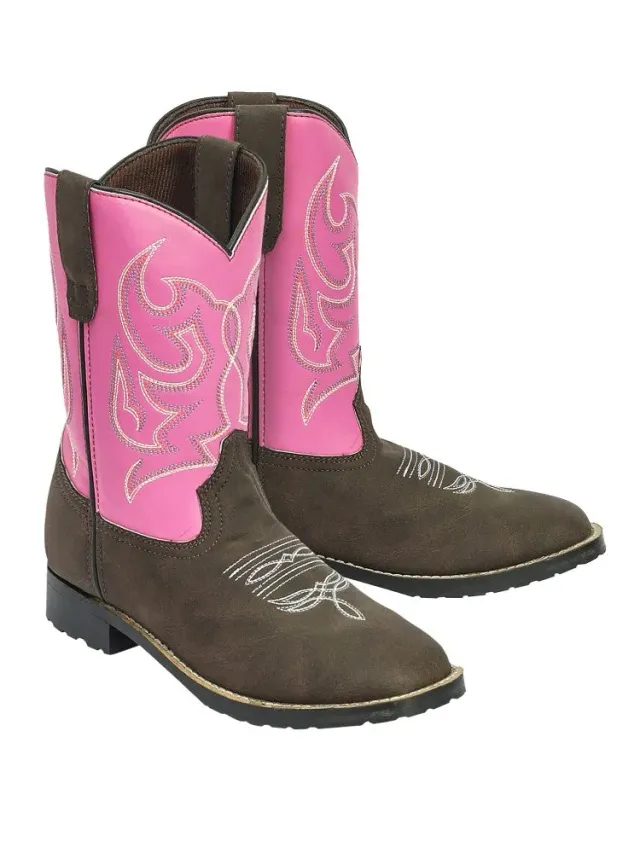 TuffRider Voyageurs Square Toe westernboot kind mocha roze