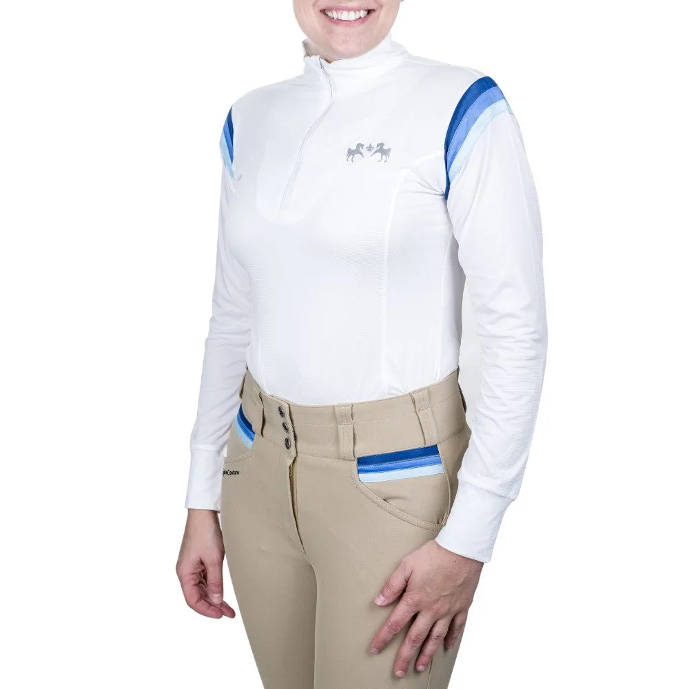 Equine Couture Gradient wedstrijdshirt wit-rood lange mouw