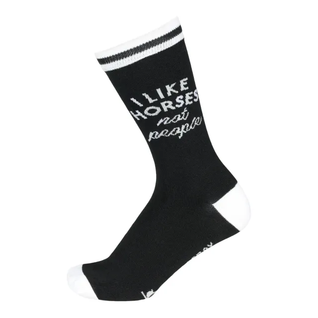 Dapplebay Knit Crew rijsokken I Like Horses zwart grijs