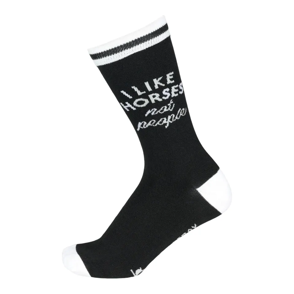 Dapplebay Knit Crew rijsokken I Like Horses zwart grijs