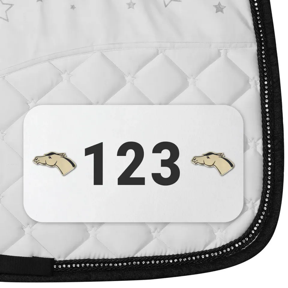 Dapplebay Moody Mare startnummer pins set zwart