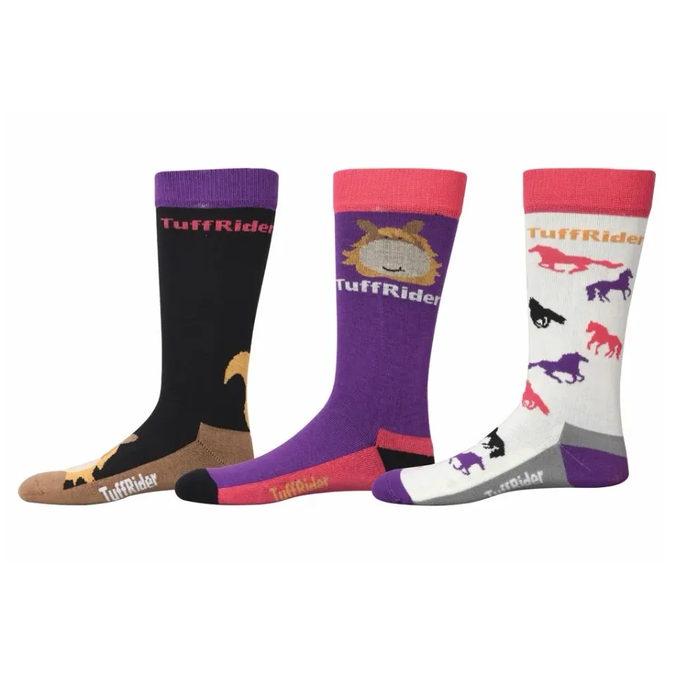 TuffRider Asher kinder sokken paard 3-pack