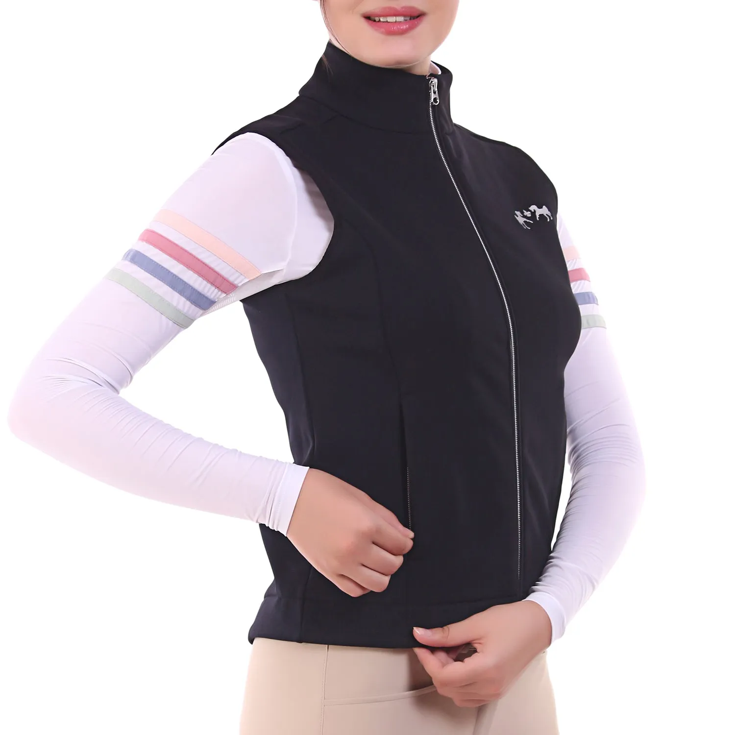Equine Couture Techno Ladies bodywarmer zwart stretch