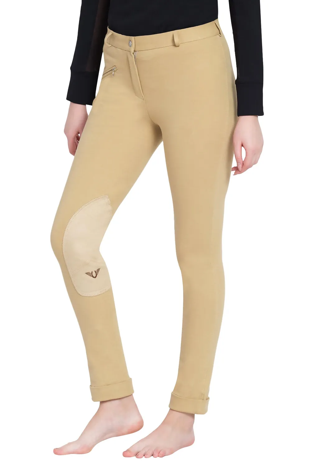 TuffRider Cotton dames jodhpurbroek kniezit zwart