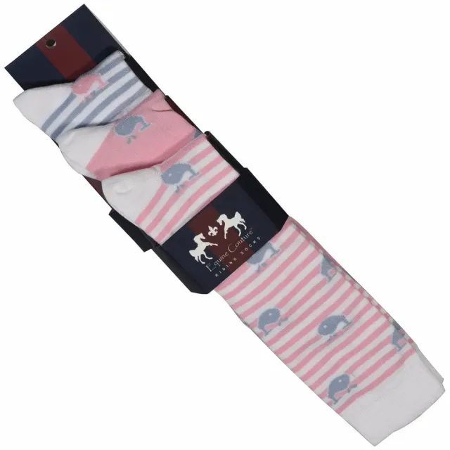 Equine Couture Whales bamboe kniekousen dames walvis 3-pack