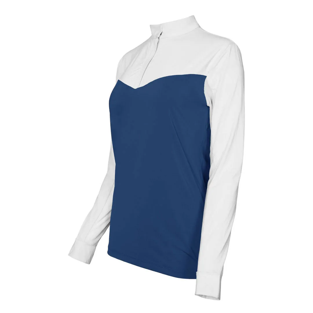 Dapplebay Lady 1/4 Zip wedstrijdshirt wit-navy