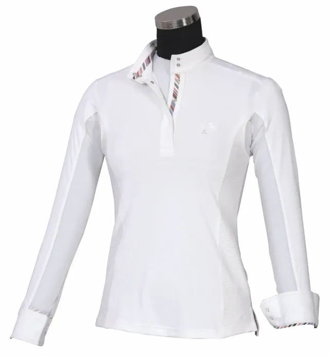 Equine Couture Cara Long Sleeve wedstrijdshirt wit