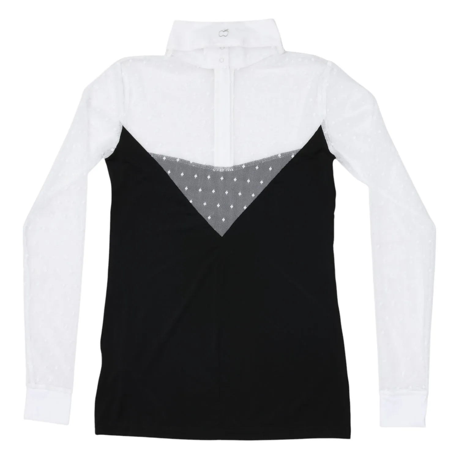 Dapplebay Shine On 1/4 zip showtop zwart wit kristal