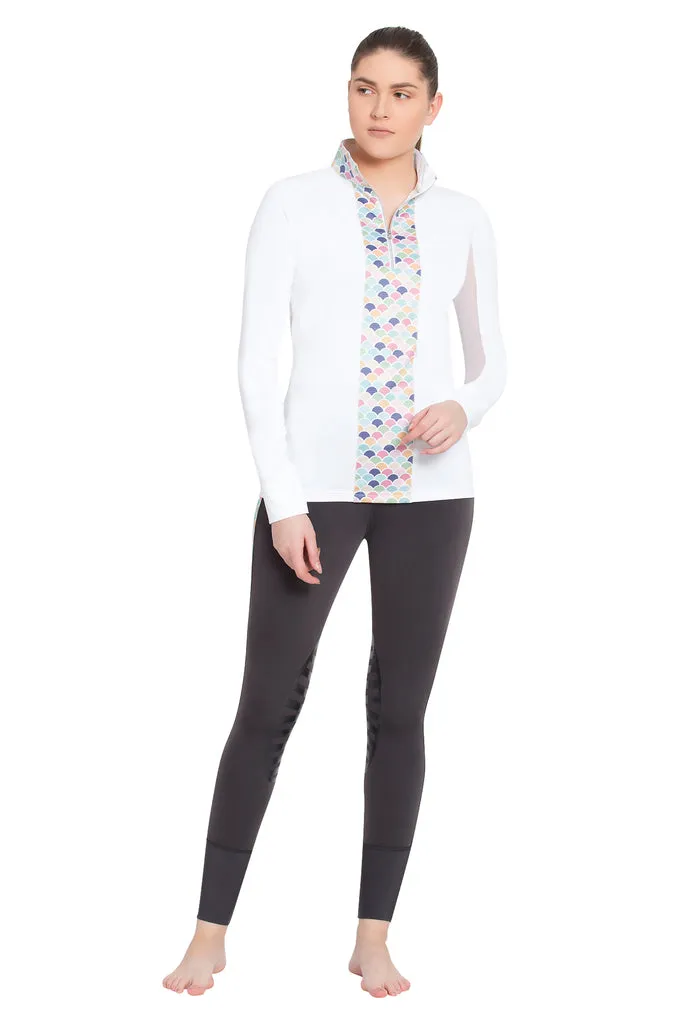 TuffRider Iris EquiCool zonneshirt dames wit-print 3XL